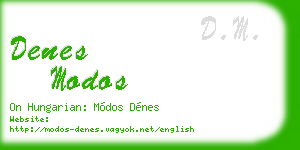 denes modos business card