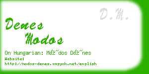 denes modos business card